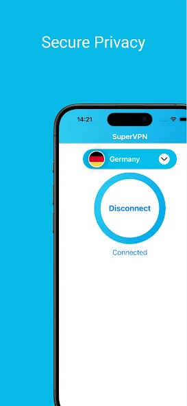 SuperVPN secure connection screen